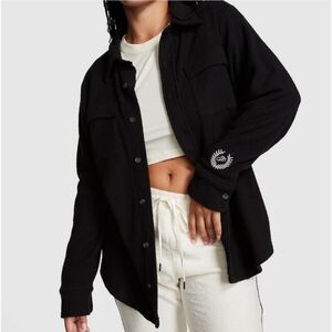 Victoria's Secret Pink Fleece Black Shacket XL